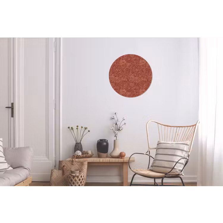Bloemen - Motief - Rood Wandcirkel aluminium klein 190 -woonkamer