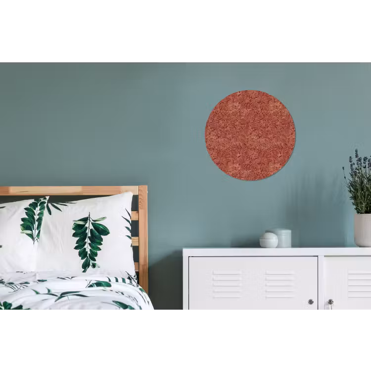 Bloemen - Motief - Rood Wandcirkel aluminium klein 190 -slaapkamer