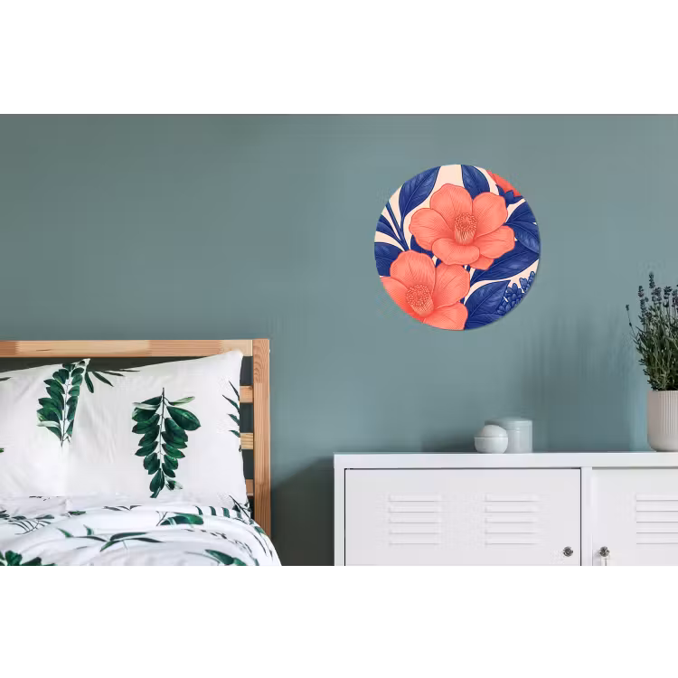Alu-Dibond-Bild Rund - Blüten – Blätter – Botanik - Bloemen - Bladeren - Botanisch Wandcirkel aluminium klein