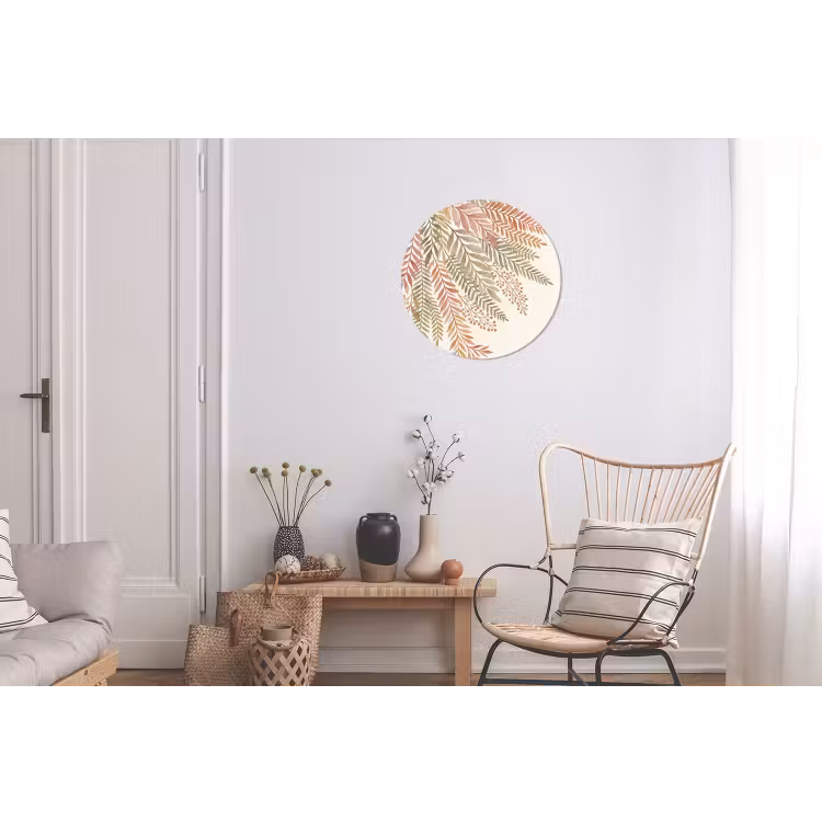 Botanisch - Aquarel - Kleurrijk Wandcirkel aluminium klein -woonkamer