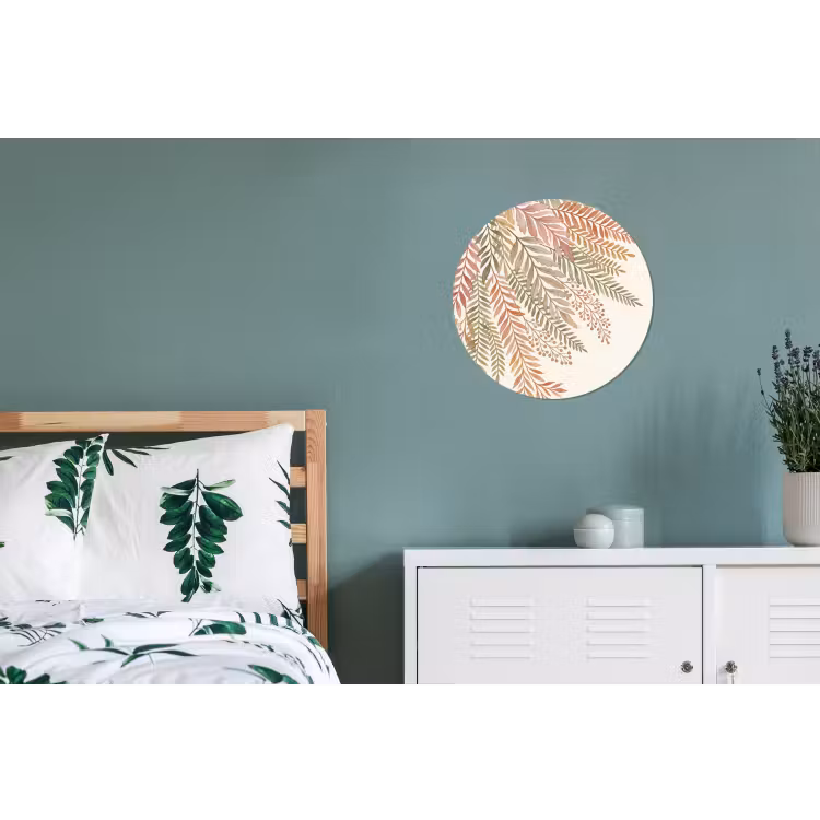 Botanisch - Aquarel - Kleurrijk Wandcirkel aluminium klein -slaapkamer