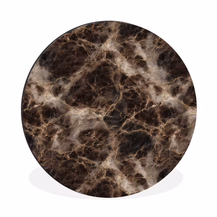 Bruin - Goud - Marmer Wandcirkel aluminium klein 190 -3d