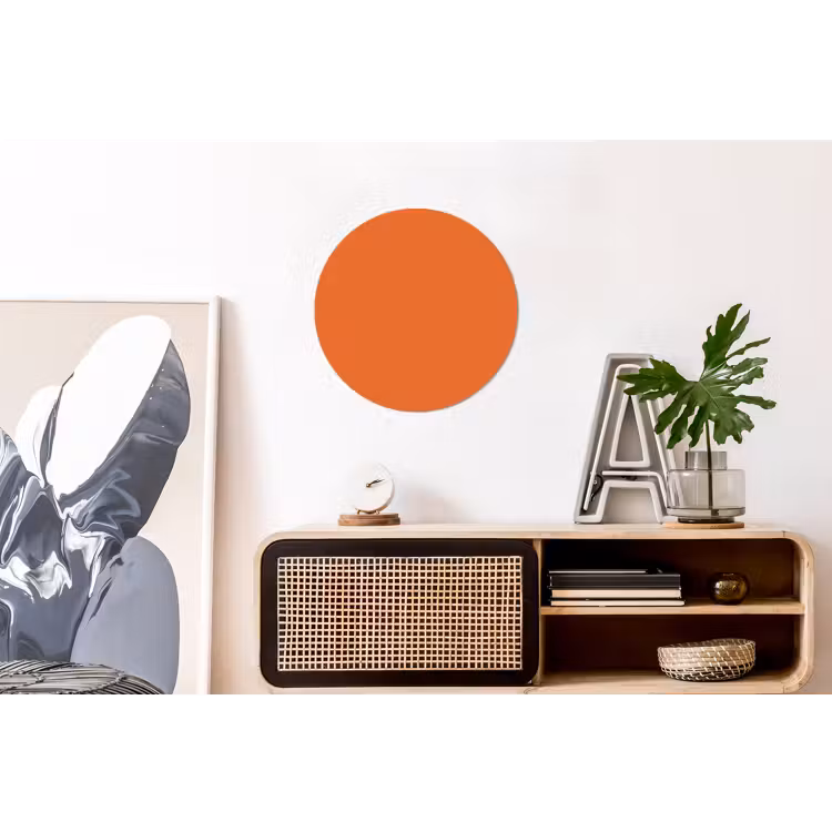 Burnt - Sienna - Oranje Wandcirkel aluminium klein 190 -kantoor