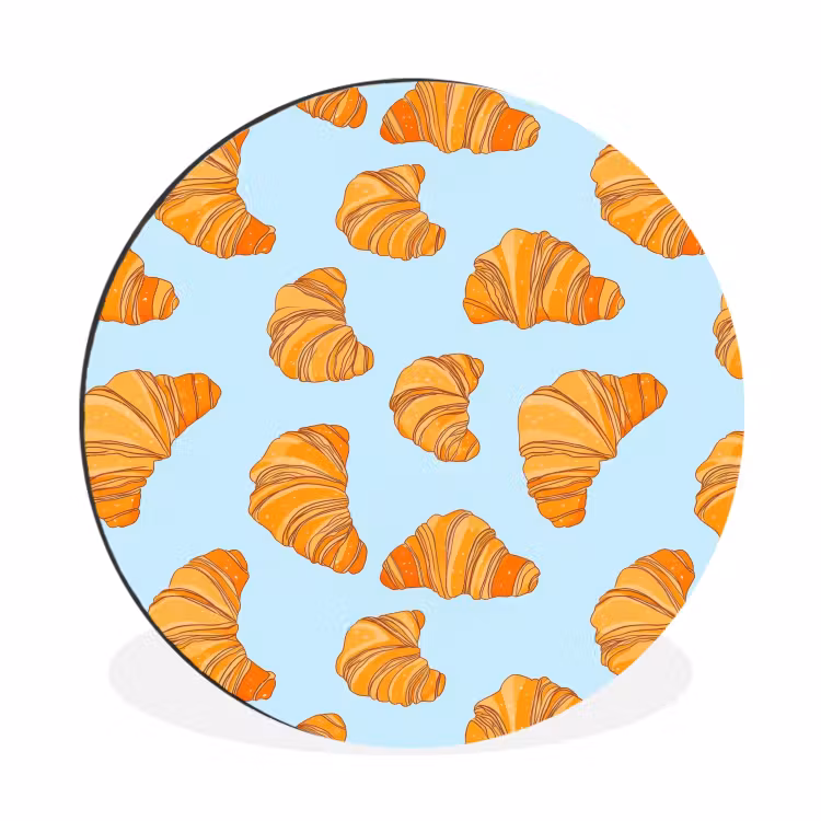 Croissant - Speels - Blauw Wandcirkel aluminium klein 190 -3d