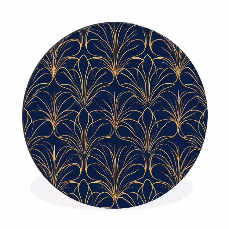 Deco - Waaier - Blauw Wandcirkel aluminium klein 190 -3d