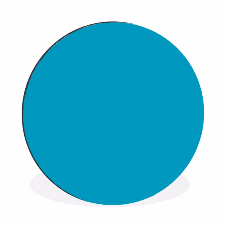 Deep - Turquoise - Turkoois Wandcirkel aluminium klein 190 -3d