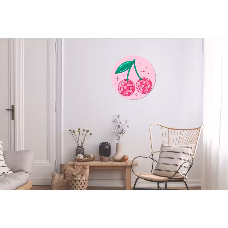 Decoratie - Disco-bal - Feest - Roze Wandcirkel aluminium klein -woonkamer