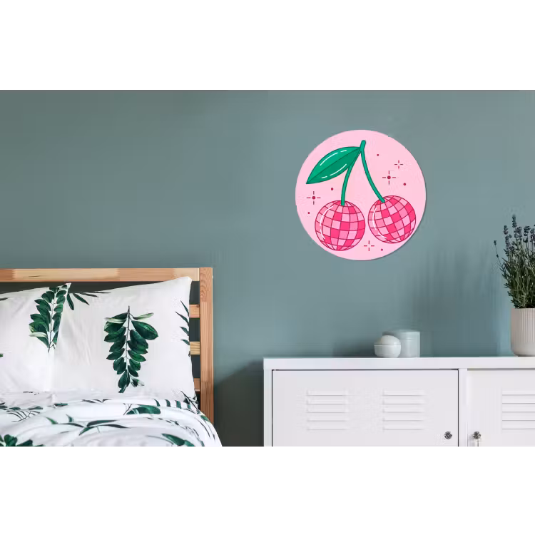 Decoratie - Disco-bal - Feest - Roze Wandcirkel aluminium klein -slaapkamer