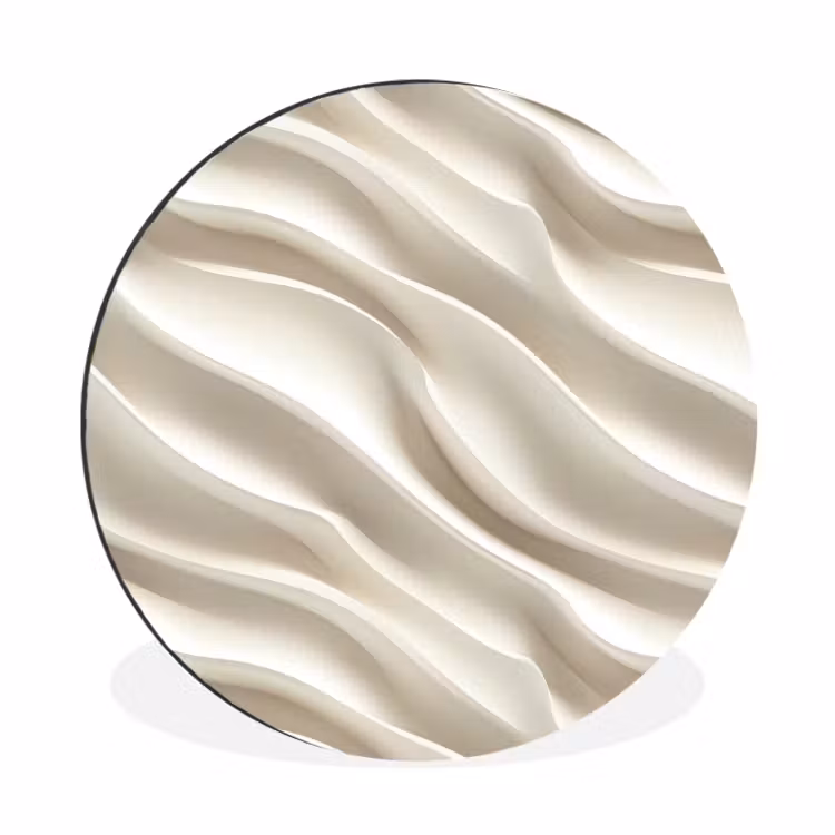Diagonaal - Golven - Crème Wandcirkel aluminium klein 190 -3d