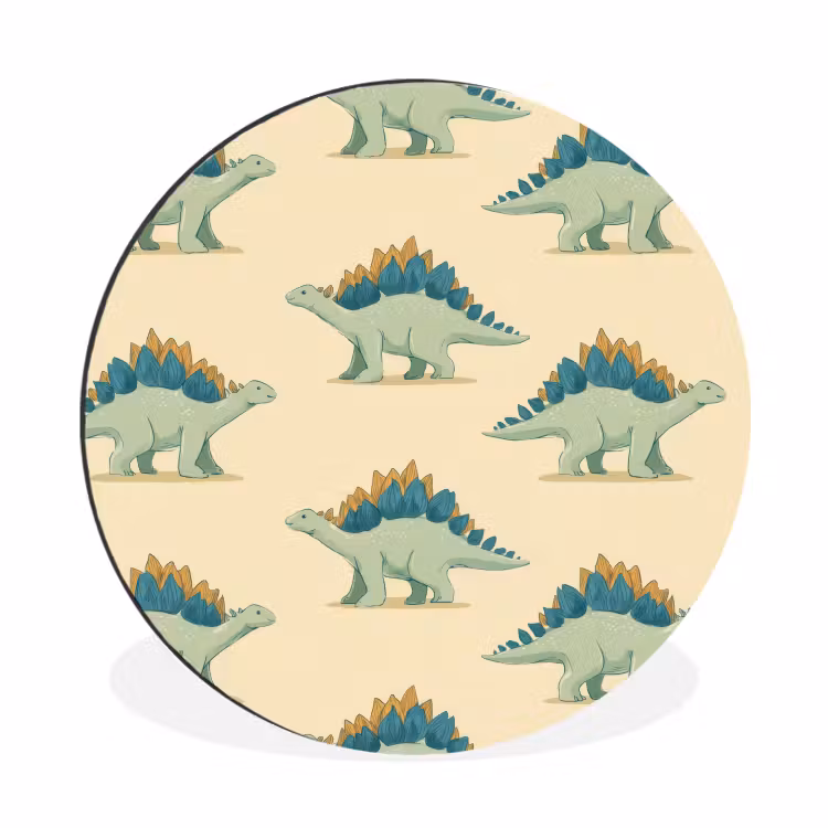 Dino - Patroon - Groen Wandcirkel aluminium klein 190 -3d