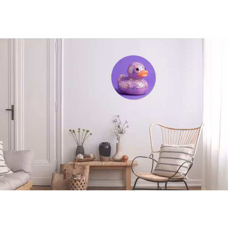 Disco - Eend - Paars Wandcirkel aluminium klein -woonkamer