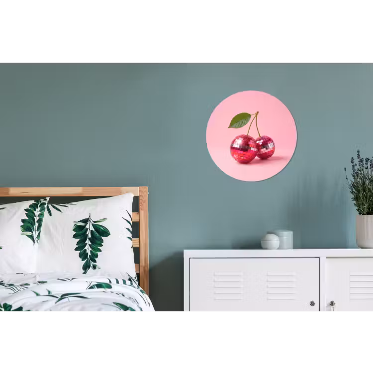 Disco - Kersen - Roze Wandcirkel aluminium klein -slaapkamer