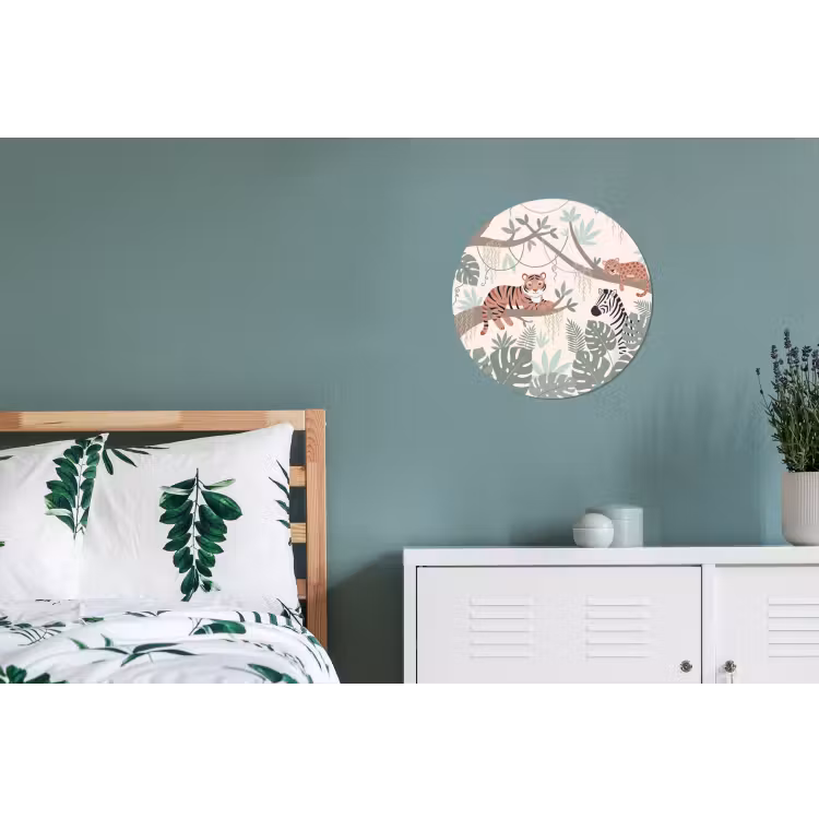 Jungle - Rustiek - Pastel Wandcirkel aluminium klein -slaapkamer