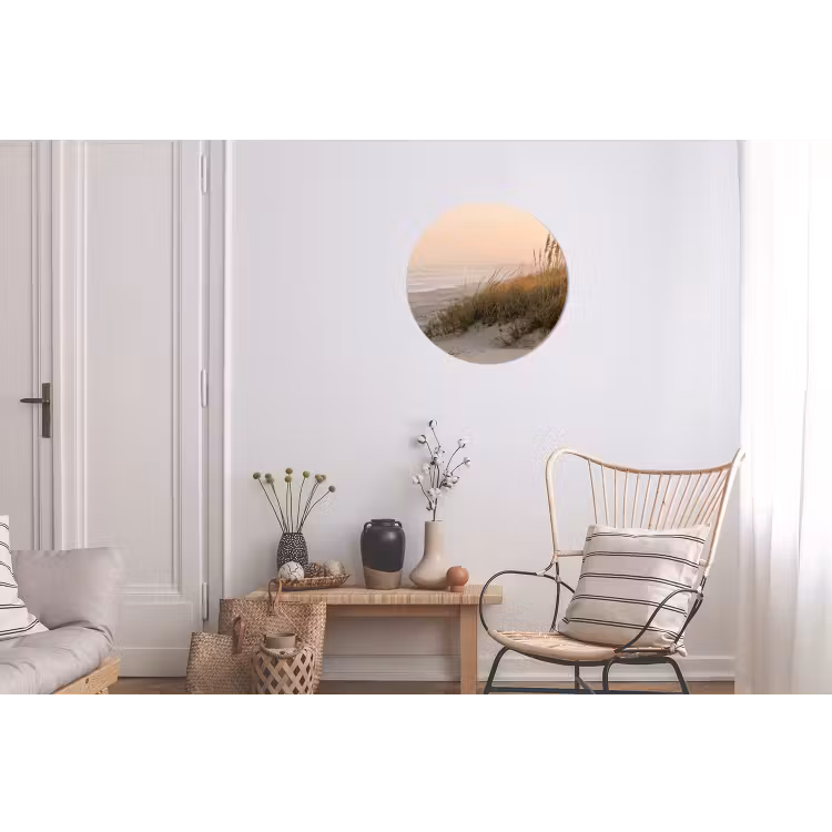 Duinlandschap - Zonsondergang - Strand Wandcirkel aluminium klein -woonkamer