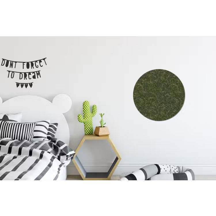 Donker - Groen - Krullend - Botanisch Wandcirkel aluminium klein 190 -kinderkamer