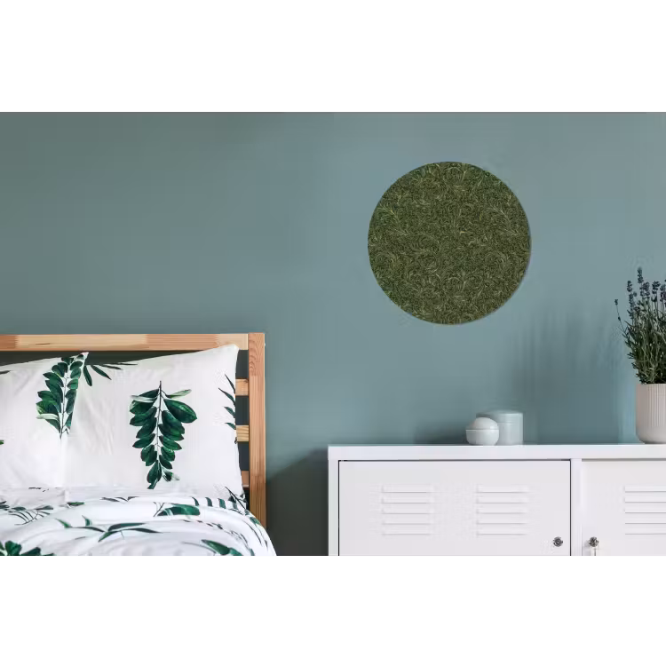 Donker - Groen - Krullend - Botanisch Wandcirkel aluminium klein 190 -slaapkamer