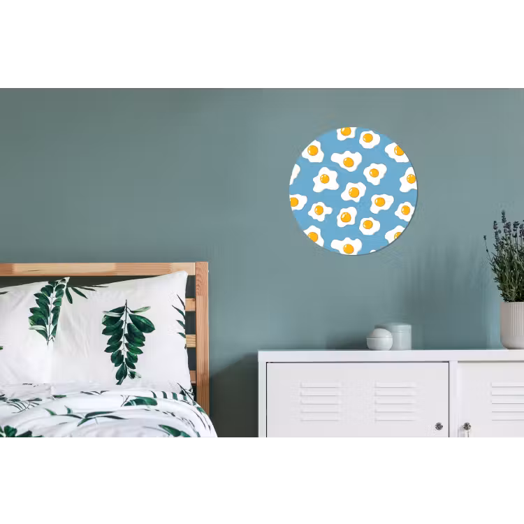 Eieren - Dooiers - Blauw Wandcirkel aluminium klein 190 -slaapkamer