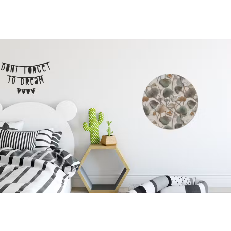 Elegant - Bladeren - Groen Wandcirkel aluminium klein 190 -kinderkamer