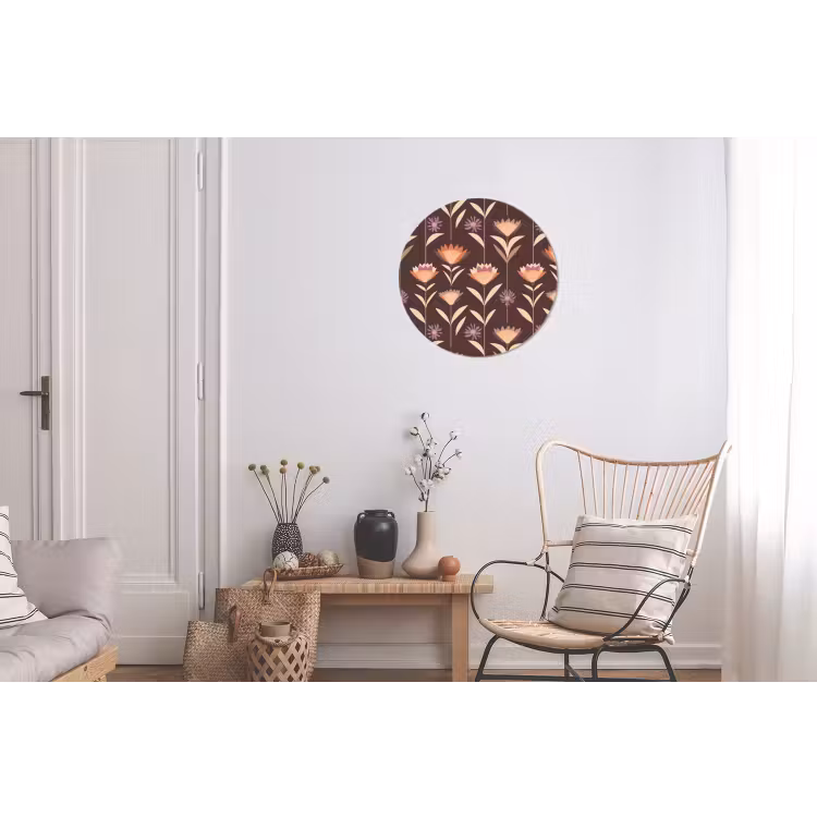 Elegant - Retro - Bruin Wandcirkel aluminium klein 190 -woonkamer