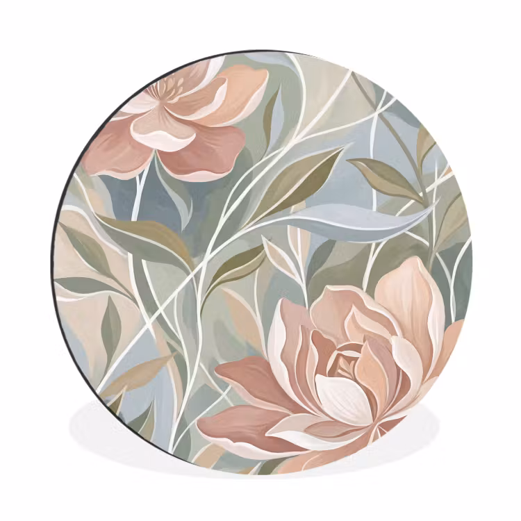 Elegant - Romantiek - Roze Wandcirkel aluminium klein -3d
