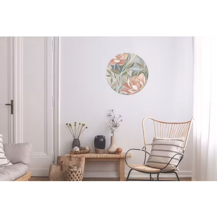 Elegant - Romantiek - Roze Wandcirkel aluminium klein -woonkamer