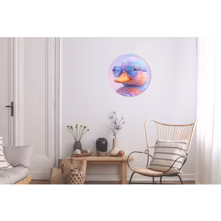 Eend - bril - Pastel Wandcirkel aluminium klein -woonkamer