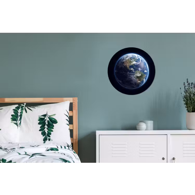 Alu-Dibond-Bild Rund - Erde – Weltraum – Kosmos - Aarde - Ruimte - Kosmos Wandcirkel aluminium klein
