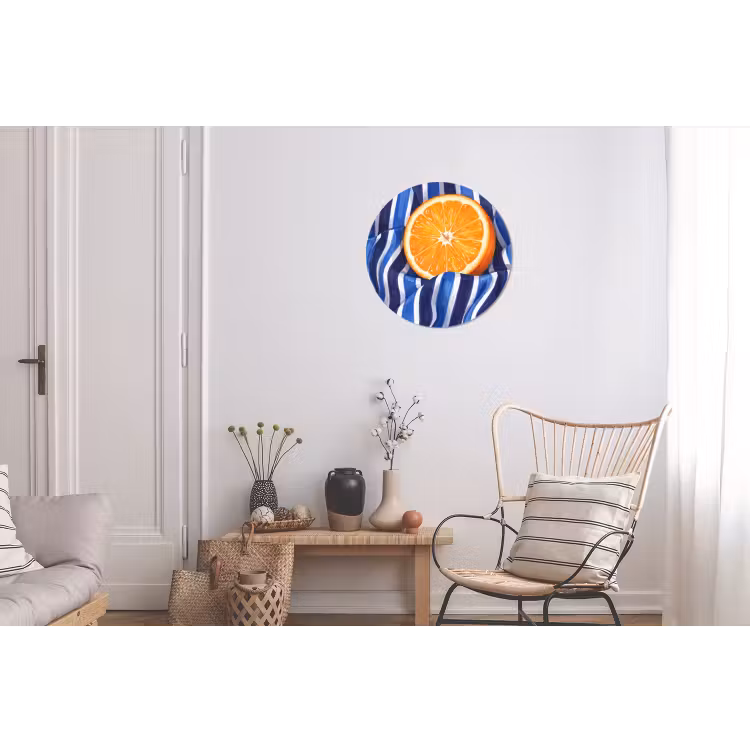 Alu-Dibond-Bild Rund - Essen – Obst – Orange - Eten - Fruit - Oranje Wandcirkel aluminium klein