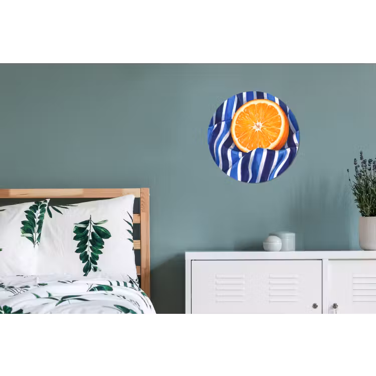 Alu-Dibond-Bild Rund - Essen – Obst – Orange - Eten - Fruit - Oranje Wandcirkel aluminium klein