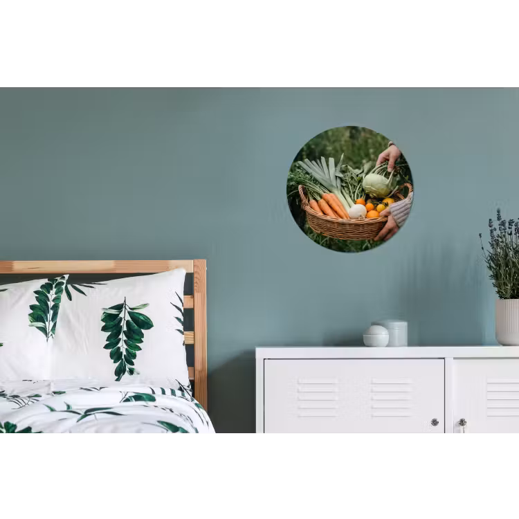 Veld - Groenten - Biologisch - Oogst Wandcirkel aluminium klein -slaapkamer