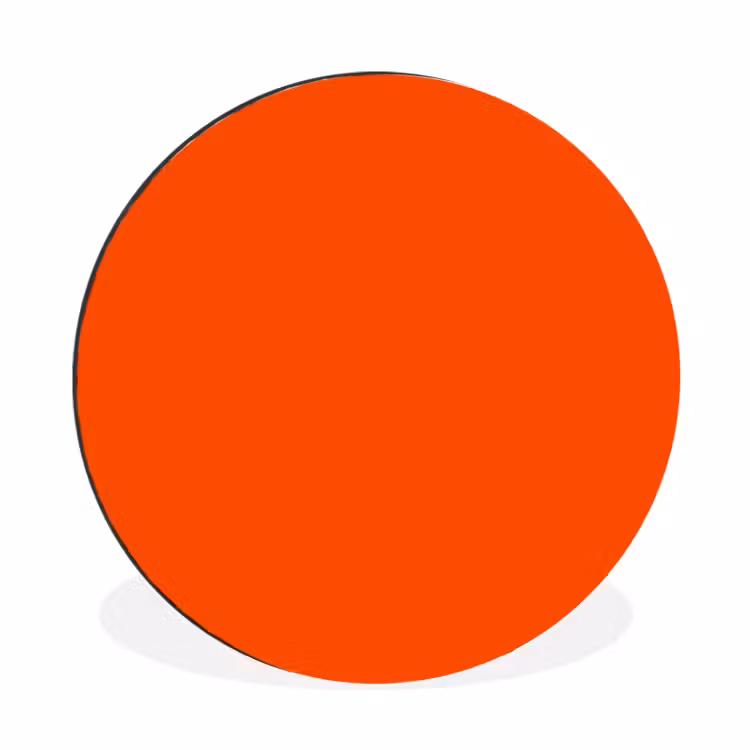 Fiery  - Tangerine - Oranje Wandcirkel aluminium klein 190 -3d