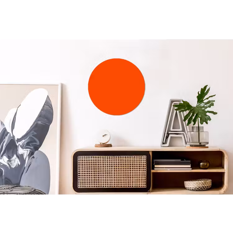Fiery  - Tangerine - Oranje Wandcirkel aluminium klein 190 -kantoor
