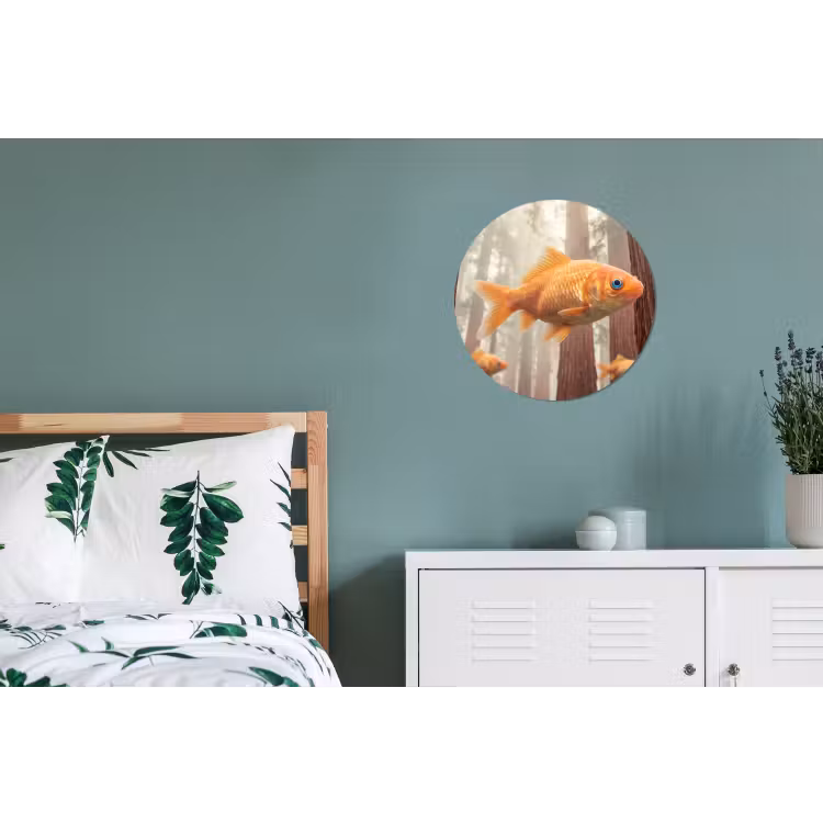 Alu-Dibond-Bild Rund - Fisch – Wald – Fantasie - Vis - Bos - Fantasie Wandcirkel aluminium klein