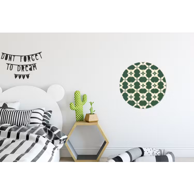 Tegel - Klassiek - Groen Wandcirkel aluminium klein 190 -kinderkamer