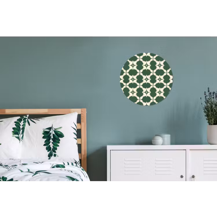 Tegel - Klassiek - Groen Wandcirkel aluminium klein 190 -slaapkamer