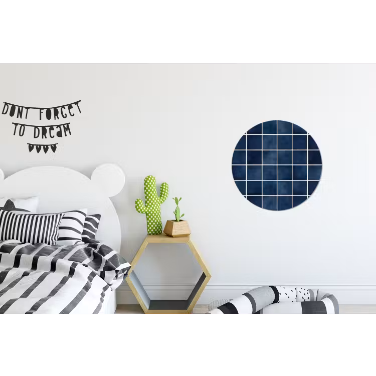 Tegel - Modern - Blauw Wandcirkel aluminium klein 190 -kinderkamer