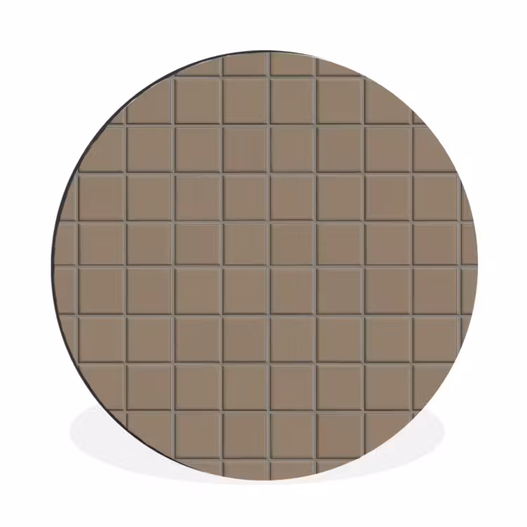 Tegel - Patroon - Taupe Wandcirkel aluminium klein 190 -3d