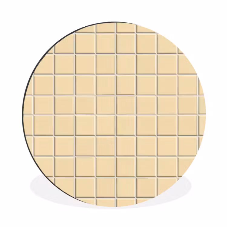 Tegels - Patroon - Crème Wandcirkel aluminium klein 190 -3d
