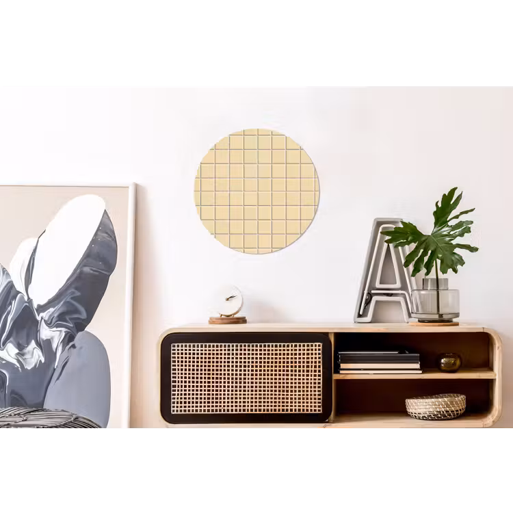 Tegels - Patroon - Crème Wandcirkel aluminium klein 190 -kantoor