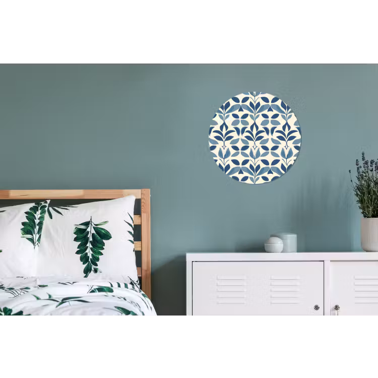 Flora - Modern - Blauw Wandcirkel aluminium klein 190 -slaapkamer