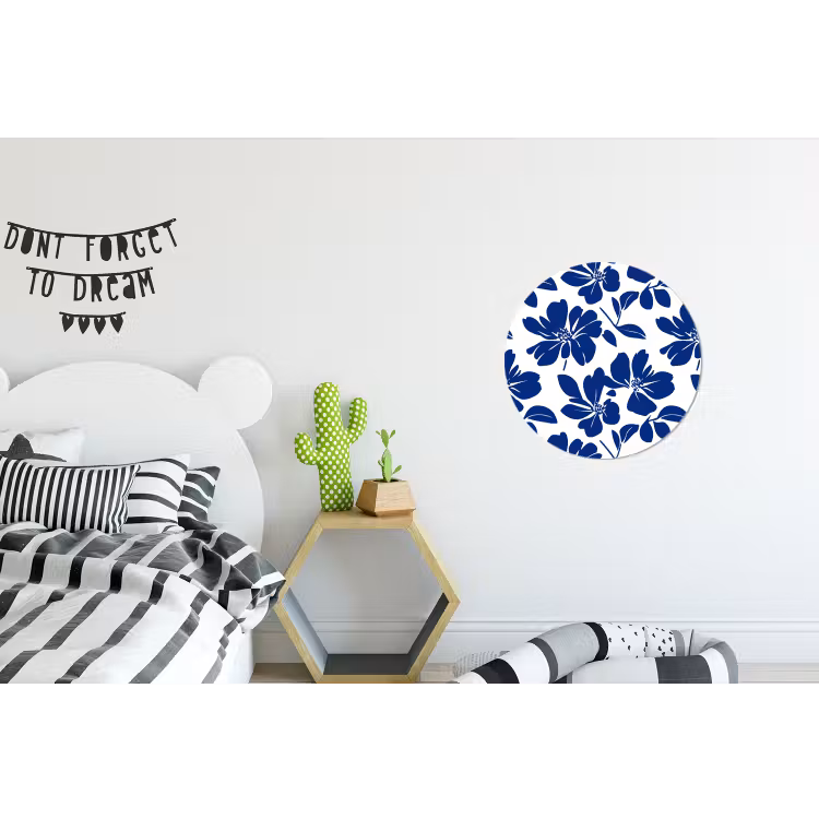 Floraal - Modern - Blauw Wandcirkel aluminium klein 190 -kinderkamer