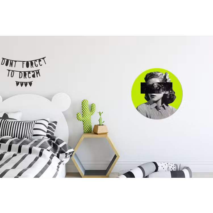 Vrouw - Sterrenhemel - Groen Wandcirkel aluminium klein -kinderkamer