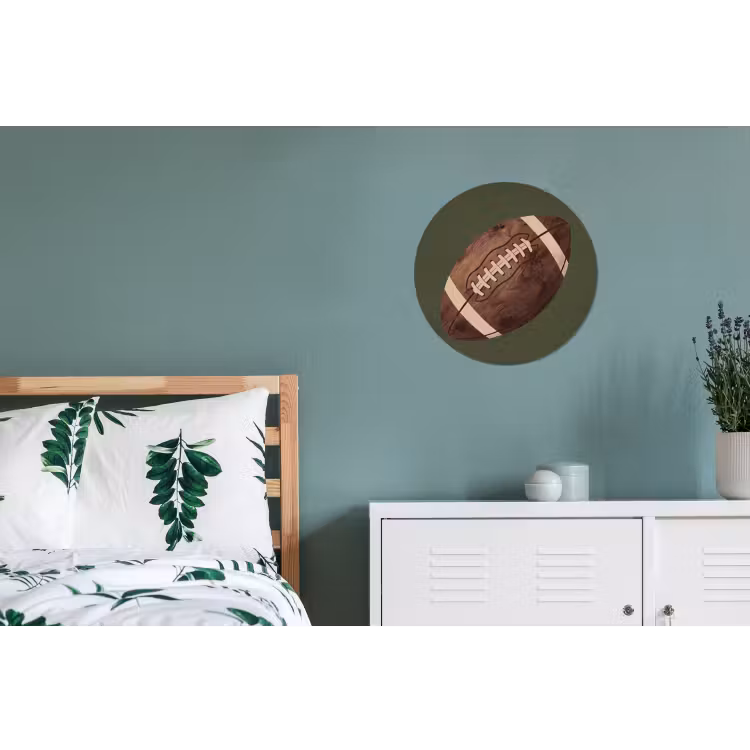 Football - Hout - Sport - Groen Wandcirkel aluminium klein -slaapkamer