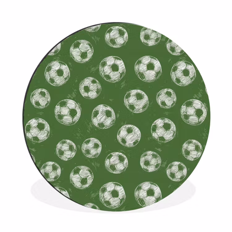 Voetbal - Sport - Groen Wandcirkel aluminium klein 190 -3d