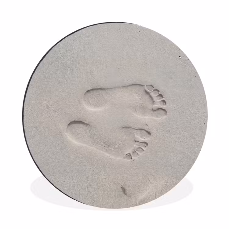 Voeten - Afdrukken - Zand Wandcirkel aluminium klein -3d