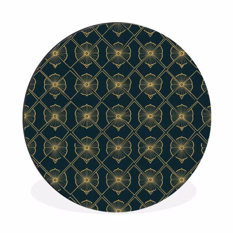 Geometrisch - Elegant - Groen Wandcirkel aluminium klein 190 -3d