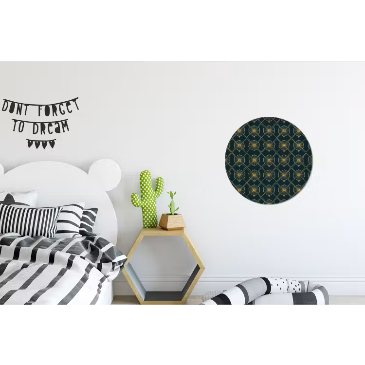 Geometrisch - Elegant - Groen Wandcirkel aluminium klein 190 -kinderkamer