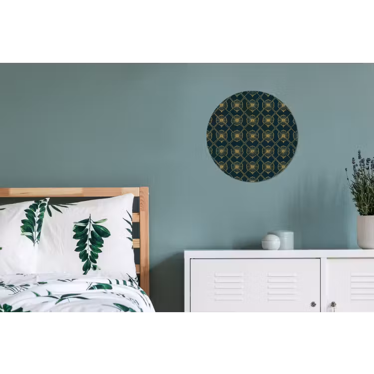 Geometrisch - Elegant - Groen Wandcirkel aluminium klein 190 -slaapkamer