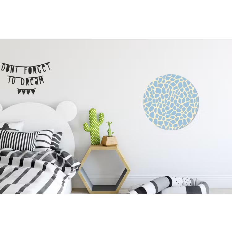 Giraf - Modern - Blauw Wandcirkel aluminium klein 190 -kinderkamer