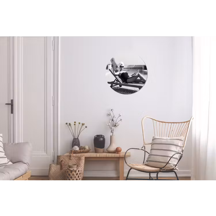Glamour - Modern - Zwart - Wit Wandcirkel aluminium klein -woonkamer